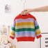 Rainbow Sweater Kids Knitted Shirt Long Sleeve Top Pullover